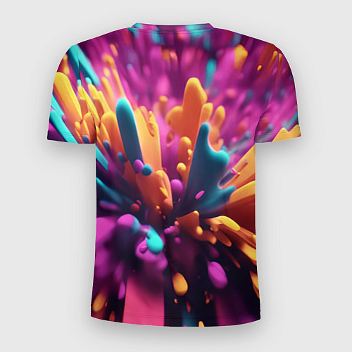 Мужская спорт-футболка Яркий всплеск / 3D-принт – фото 2