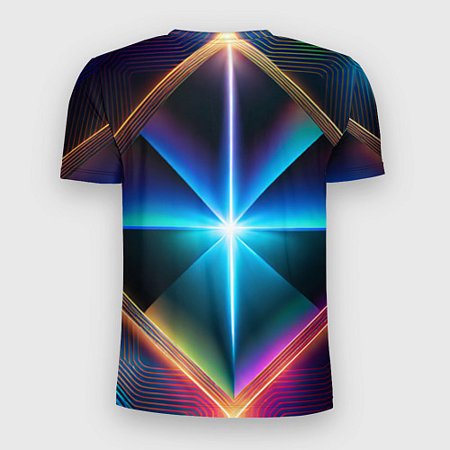 Мужская спорт-футболка Светящиеся лучи в квадрате / 3D-принт – фото 2