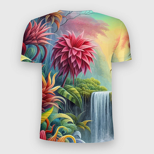 Мужская спорт-футболка Гавайские тропические цветы - алоха / 3D-принт – фото 2
