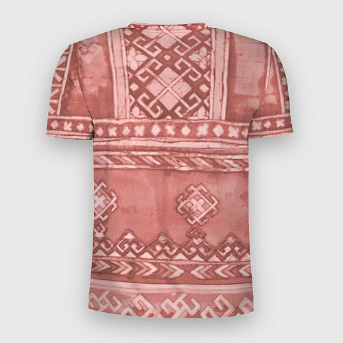 Мужская спорт-футболка Красный славянский орнамент / 3D-принт – фото 2