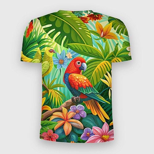 Мужская спорт-футболка Попугаи - экзотические птицы / 3D-принт – фото 2