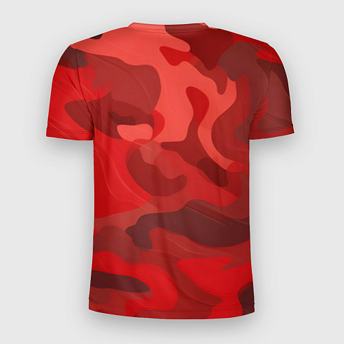 Мужская спорт-футболка Красный камуфляж крупный / 3D-принт – фото 2