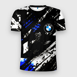 Мужская спорт-футболка BMW stripes color auto sport