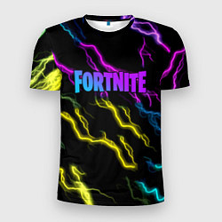 Мужская спорт-футболка Fortnite неоновый шторм абстракция