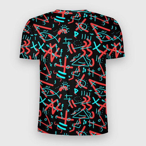 Мужская спорт-футболка Цветные геометрические каракули / 3D-принт – фото 2
