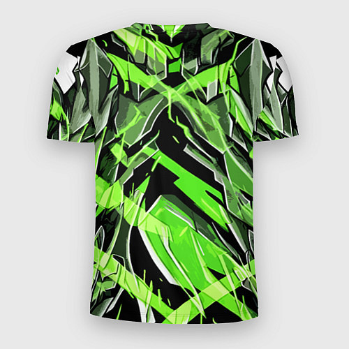 Мужская спорт-футболка Камень и зелёные полосы / 3D-принт – фото 2