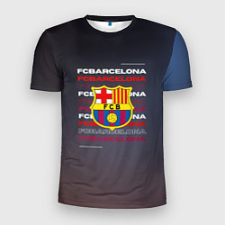 Футболка спортивная мужская Логотип футбольный клуб Барселона, цвет: 3D-принт