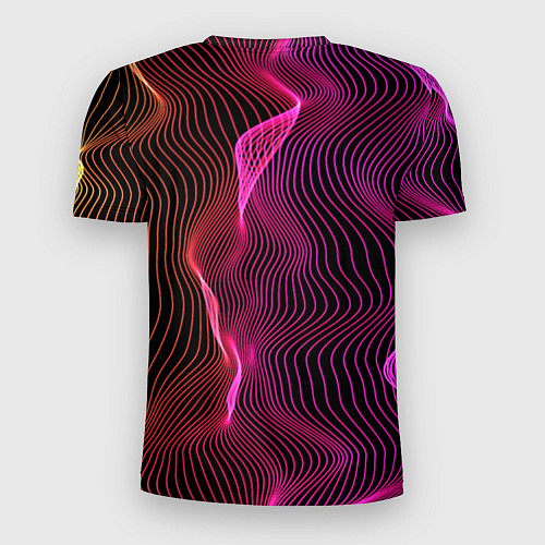 Мужская спорт-футболка Переплетающие цветные линии / 3D-принт – фото 2