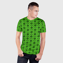 Футболка спортивная мужская Энергетический щит - зеленый, цвет: 3D-принт — фото 2