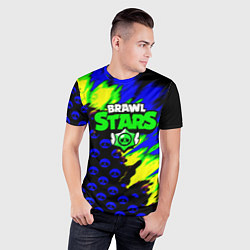 Футболка спортивная мужская Brawl stars кислотное лого, цвет: 3D-принт — фото 2