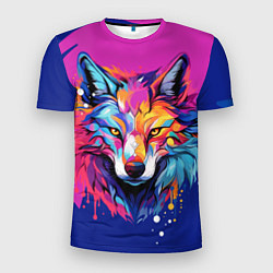 Мужская спорт-футболка Волк в стиле поп-арт