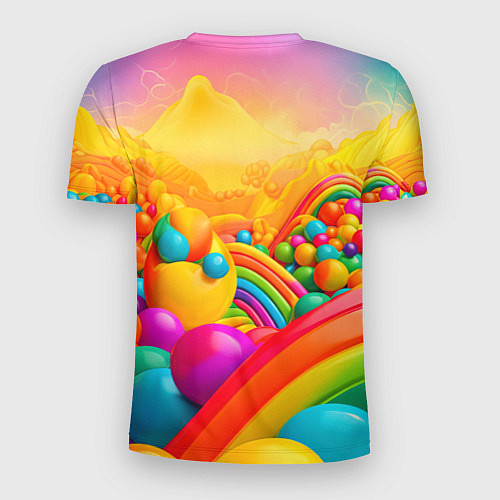 Мужская спорт-футболка Цветные пузыри и радуга / 3D-принт – фото 2