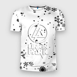Мужская спорт-футболка Linkin park текстура зима рок