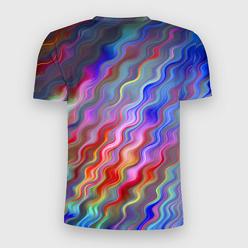 Мужская спорт-футболка Волнистые разноцветные линии / 3D-принт – фото 2