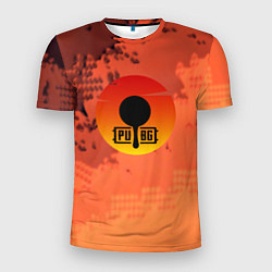 Мужская спорт-футболка PUBG game orange