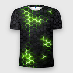 Футболка спортивная мужская Неоновый зеленый, цвет: 3D-принт