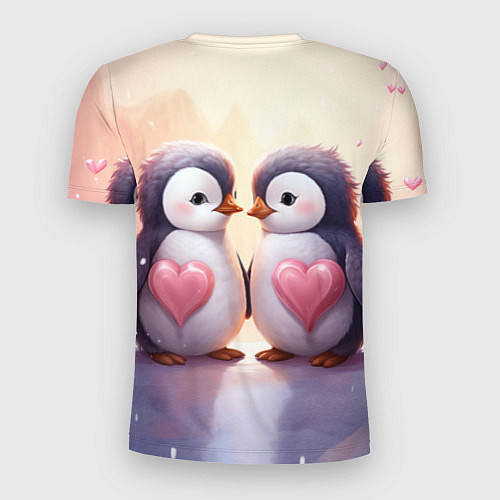 Мужская спорт-футболка Два влюбленных пингвина / 3D-принт – фото 2