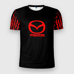 Мужская спорт-футболка Mazda краски красные штрихи