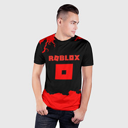 Футболка спортивная мужская Roblox краски красные, цвет: 3D-принт — фото 2
