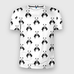 Мужская спорт-футболка Panda love - pattern