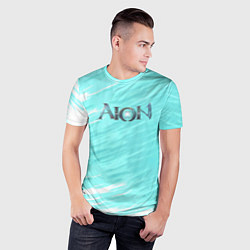 Футболка спортивная мужская Aion текстура рпг, цвет: 3D-принт — фото 2