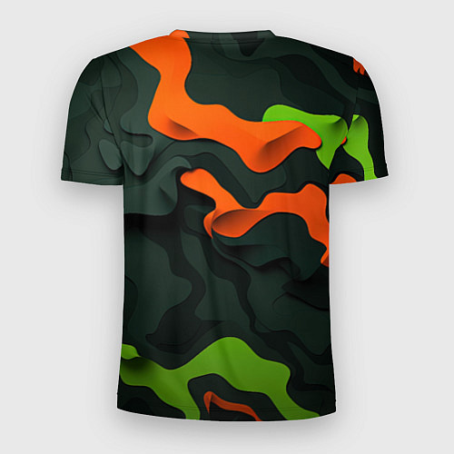 Мужская спорт-футболка Gta лого зелено-оранжевый камуфляж / 3D-принт – фото 2