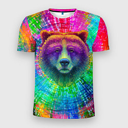 Мужская спорт-футболка Цветной медведь