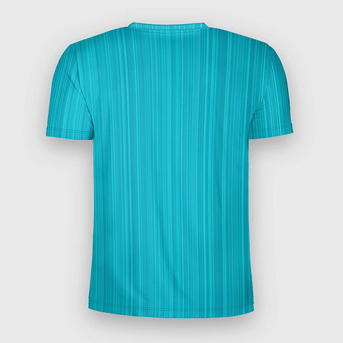Мужская спорт-футболка Неоновый голубой полосатая рябь / 3D-принт – фото 2