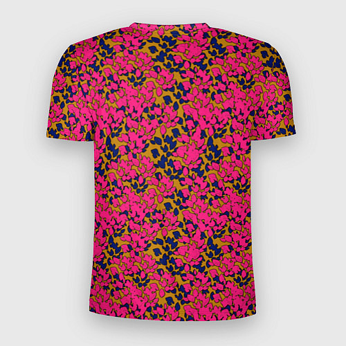 Мужская спорт-футболка Взаимосвязанные листочки, розового жёлтого и синег / 3D-принт – фото 2