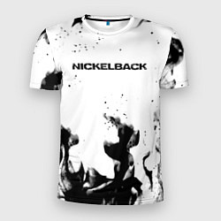 Мужская спорт-футболка Nickelback серый дым рок