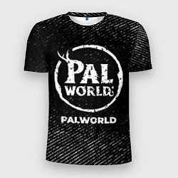 Футболка спортивная мужская Palworld с потертостями на темном фоне, цвет: 3D-принт