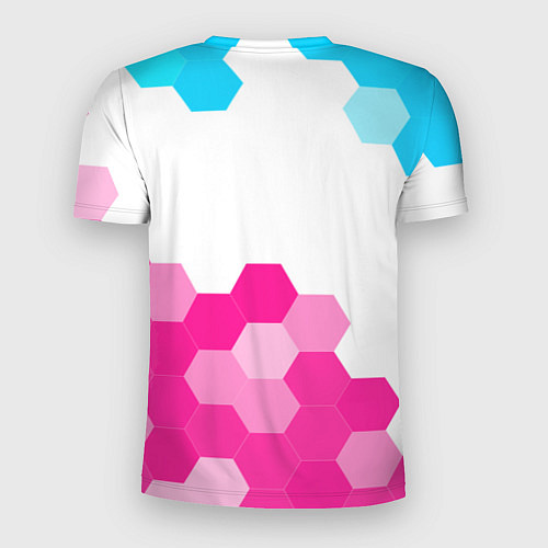 Мужская спорт-футболка Palworld neon gradient style посередине / 3D-принт – фото 2