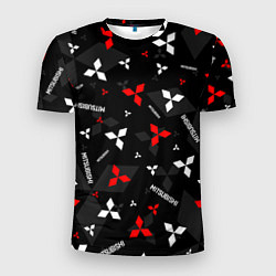 Мужская спорт-футболка Mitsubishi - logo pattern
