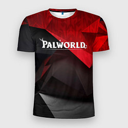 Мужская спорт-футболка Palworld red black abstract