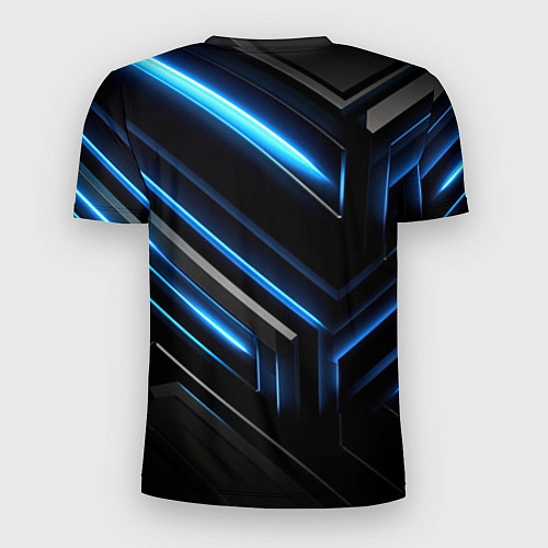 Мужская спорт-футболка Palworld logo black blue neon abstract / 3D-принт – фото 2