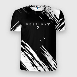 Футболка спортивная мужская Destiny краски чёрно белые, цвет: 3D-принт
