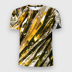 Мужская спорт-футболка Драгоценные кристаллы жёлтые