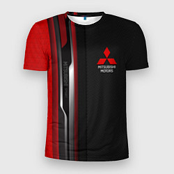 Мужская спорт-футболка Mitsubishi - carbon style