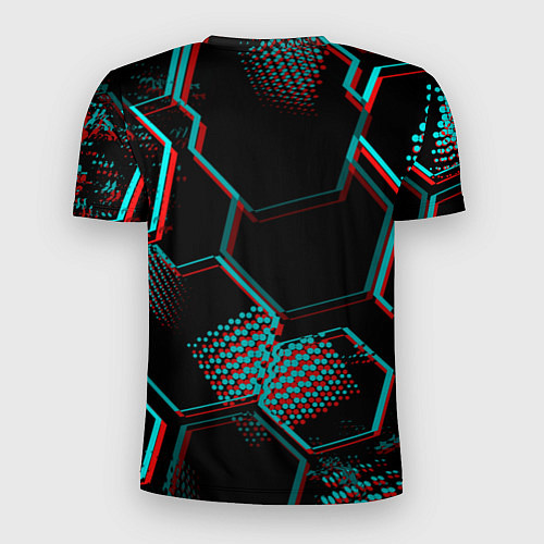 Мужская спорт-футболка Arsenal FC в стиле glitch на темном фоне / 3D-принт – фото 2