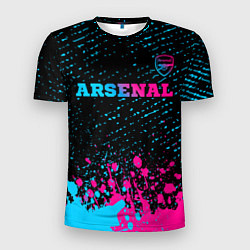 Футболка спортивная мужская Arsenal - neon gradient посередине, цвет: 3D-принт