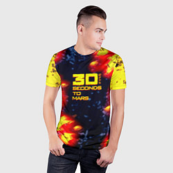 Футболка спортивная мужская Thirty Seconds to Mars огненное лого, цвет: 3D-принт — фото 2
