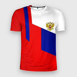 Мужская спорт-футболка Россия геометрия спортивная