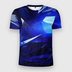 Мужская спорт-футболка Black and blue abstract background sport style