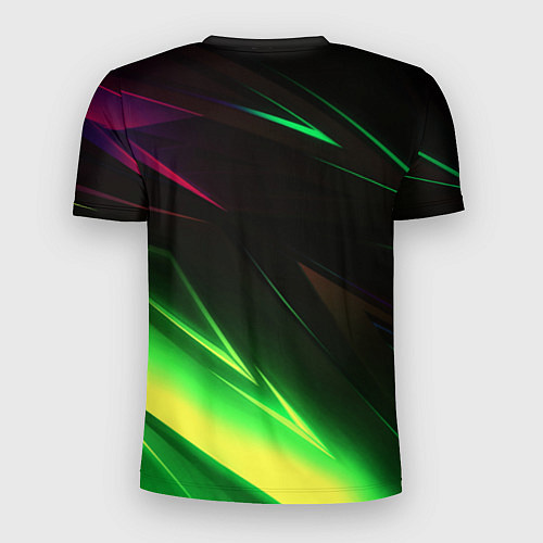 Мужская спорт-футболка Geometry stripes кислотный неон / 3D-принт – фото 2