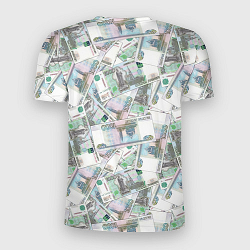 Мужская спорт-футболка Деньги - купюры в 1 тысячу рублей / 3D-принт – фото 2