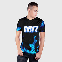 Футболка спортивная мужская Dayz синий огонь лого, цвет: 3D-принт — фото 2