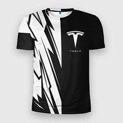 Мужская спорт-футболка Tesla - carbon texture
