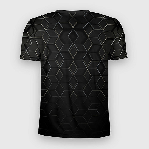 Мужская спорт-футболка Чёрные соты металл / 3D-принт – фото 2