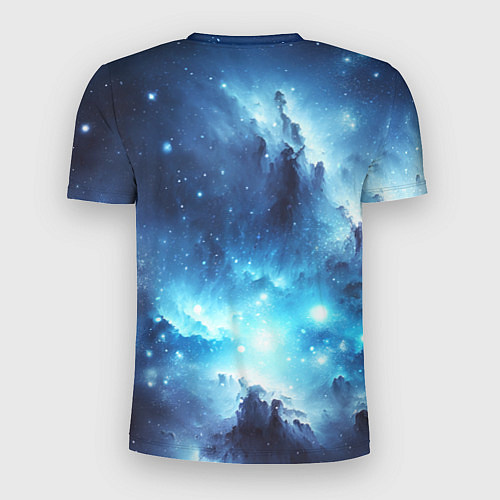 Мужская спорт-футболка Космический голубой пейзаж / 3D-принт – фото 2