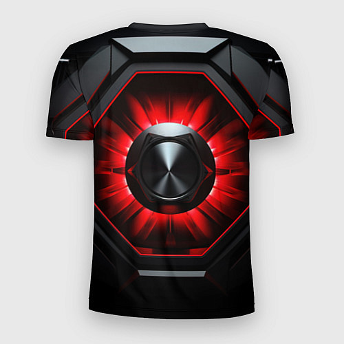 Мужская спорт-футболка Металлическая космическая конструкция с красным св / 3D-принт – фото 2